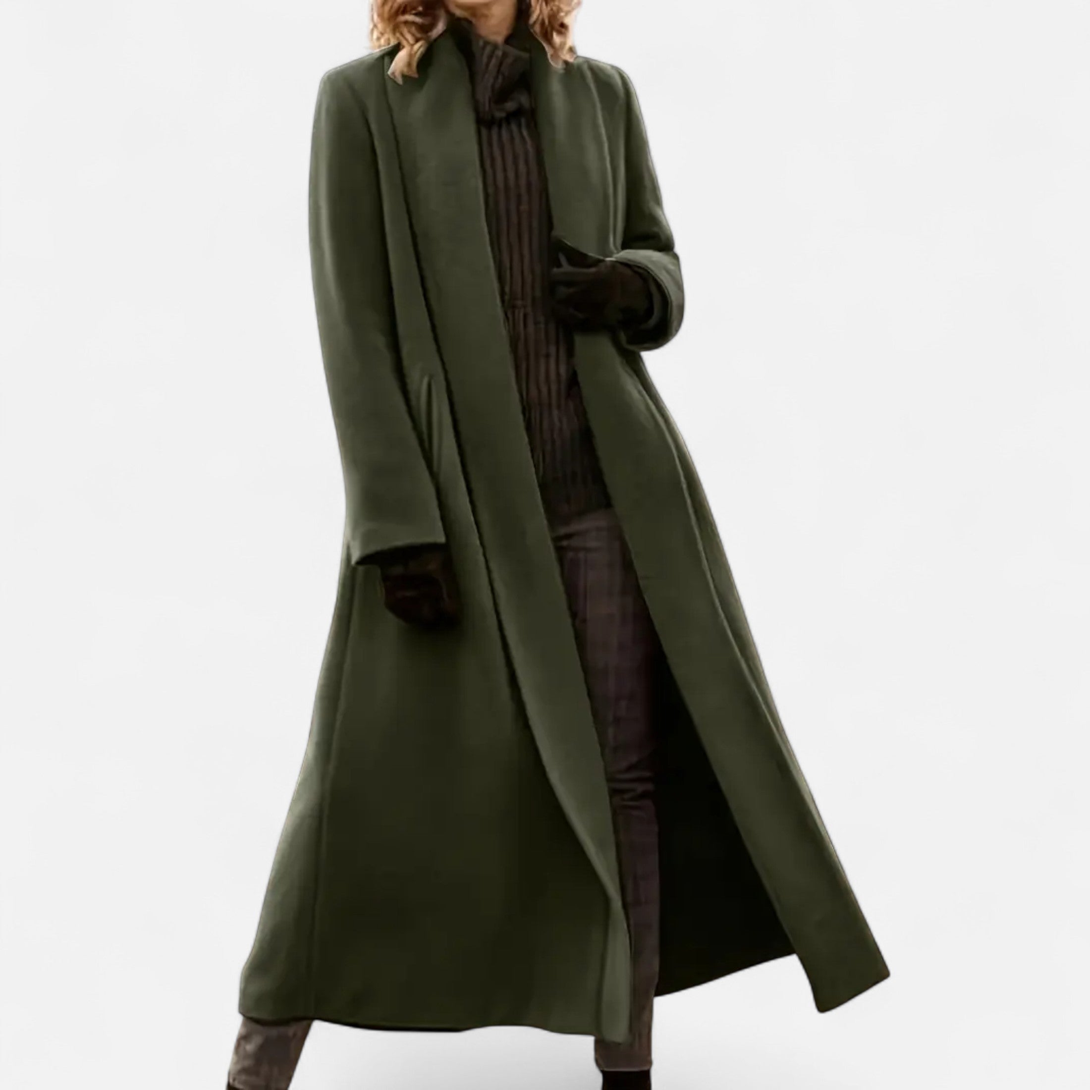 Long Plus-Size Trench Coat