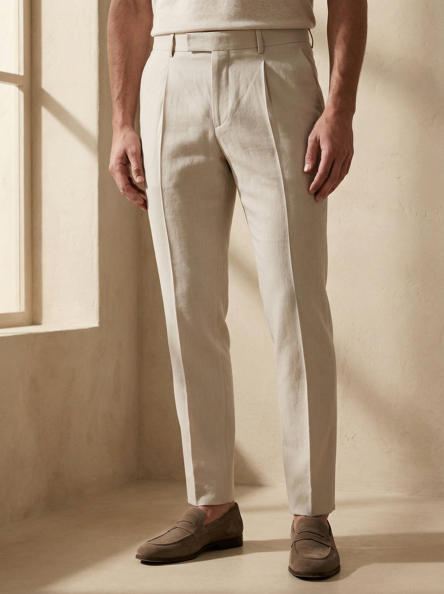 Linen High Waist Trousers