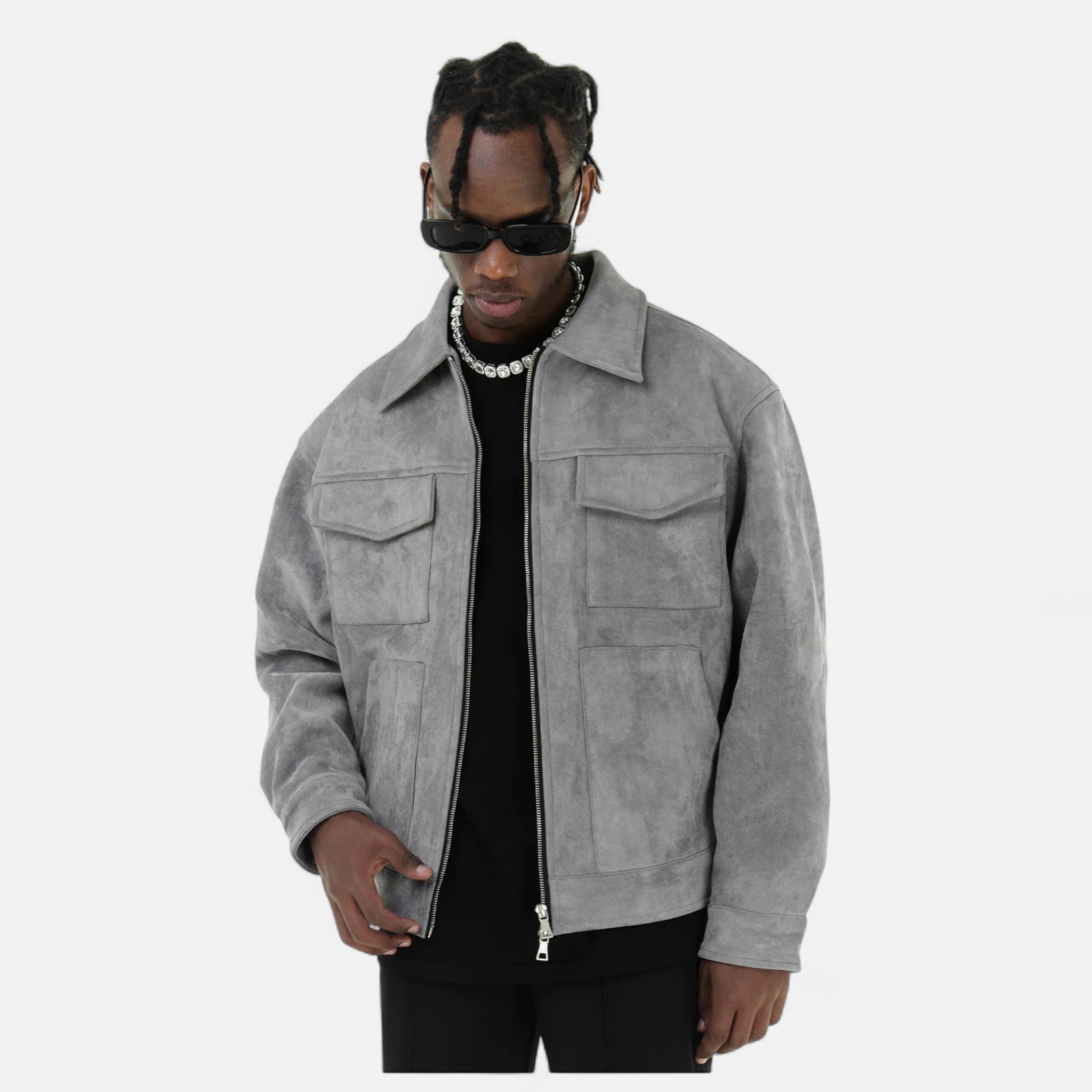 Men’s Loose-Fit Suede Jacket