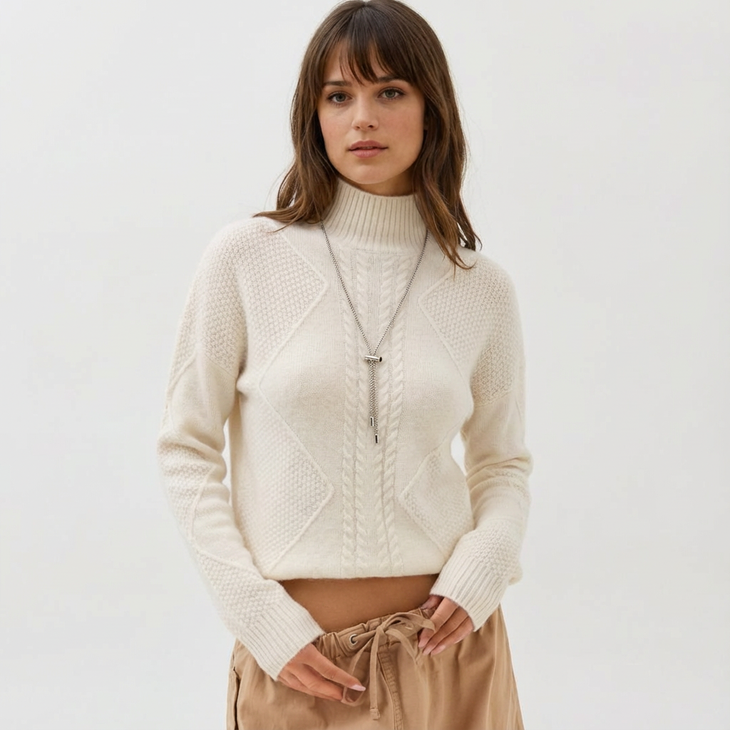 Fleece Lined Thickened Half High Collar Sweater