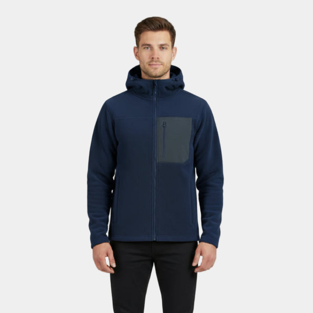 Men's Windproof Fleece Zip-Up Hoodie