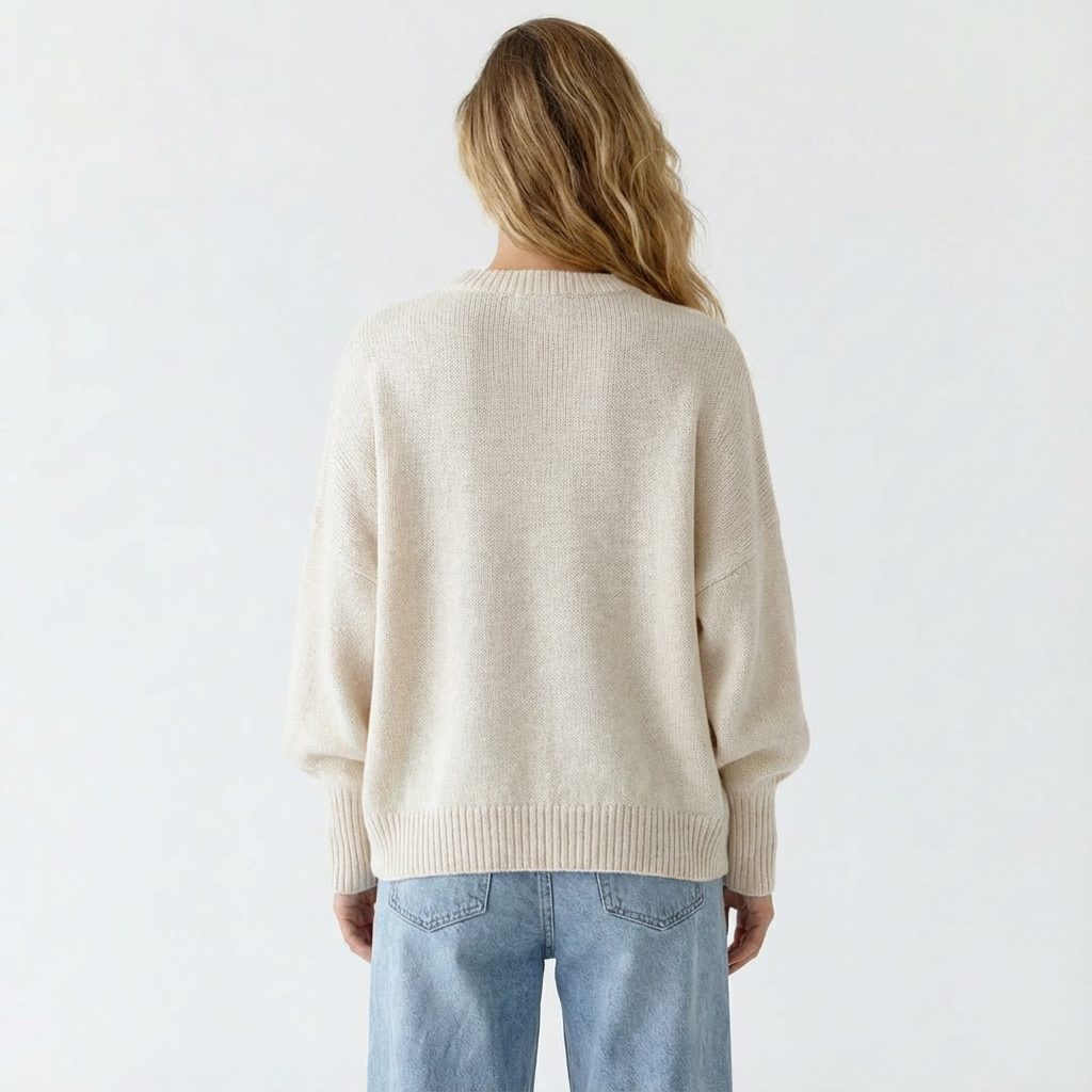 Asymmetric Batwing Knit Sweater