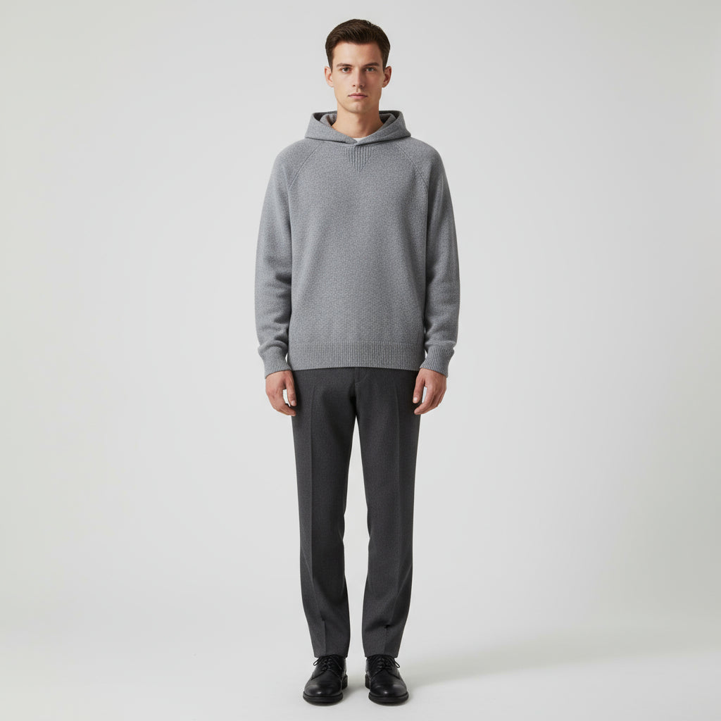 Men’s Wool-Blend Knitted Hoodie