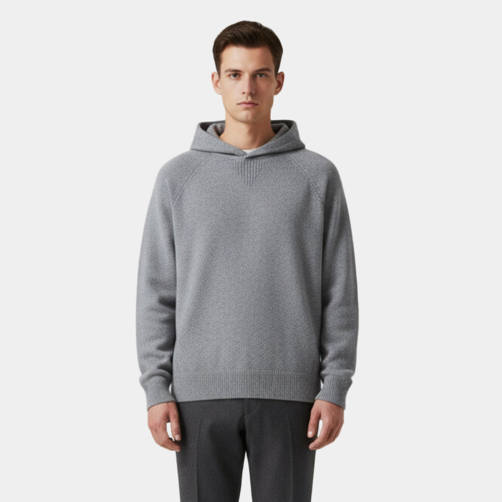 Men’s Wool-Blend Knitted Hoodie