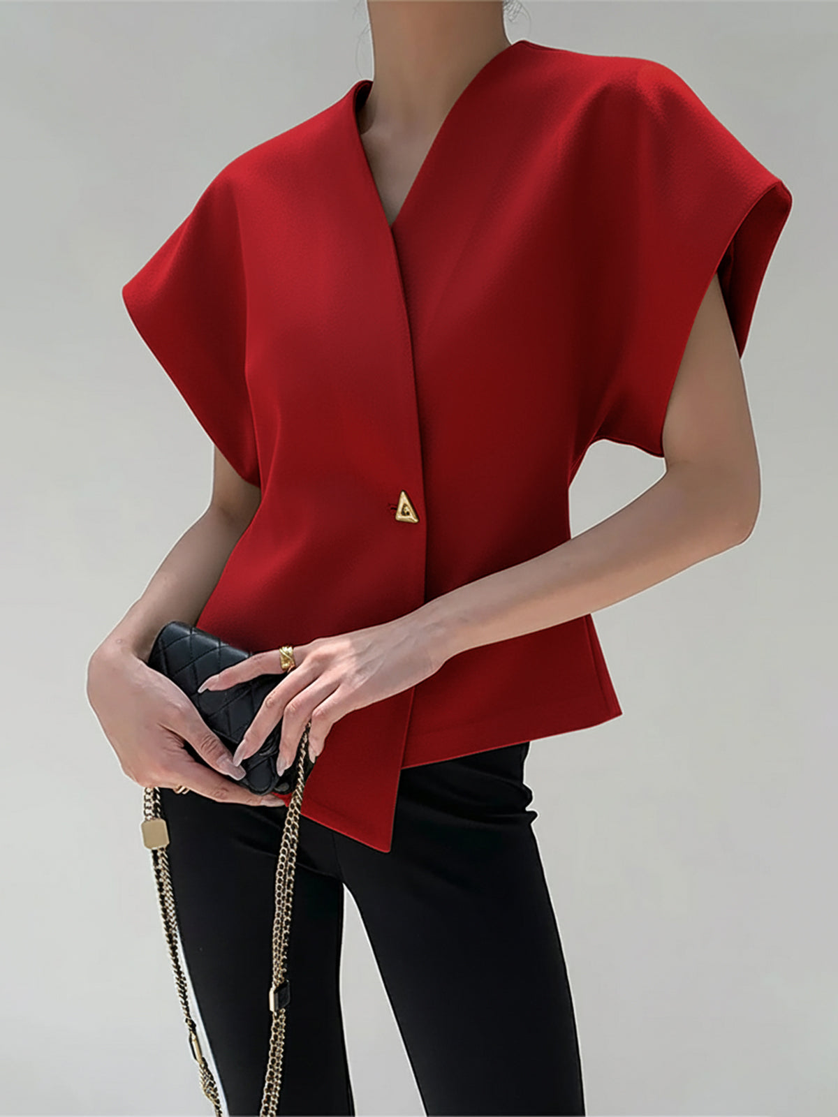 Blus med knäppning framtill