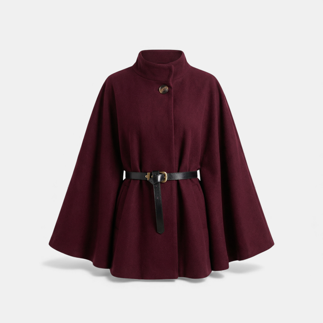 Belted Cape Coat for Women