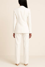 Chic formell kostymuppsättning med skräddarsydd lång kavaj