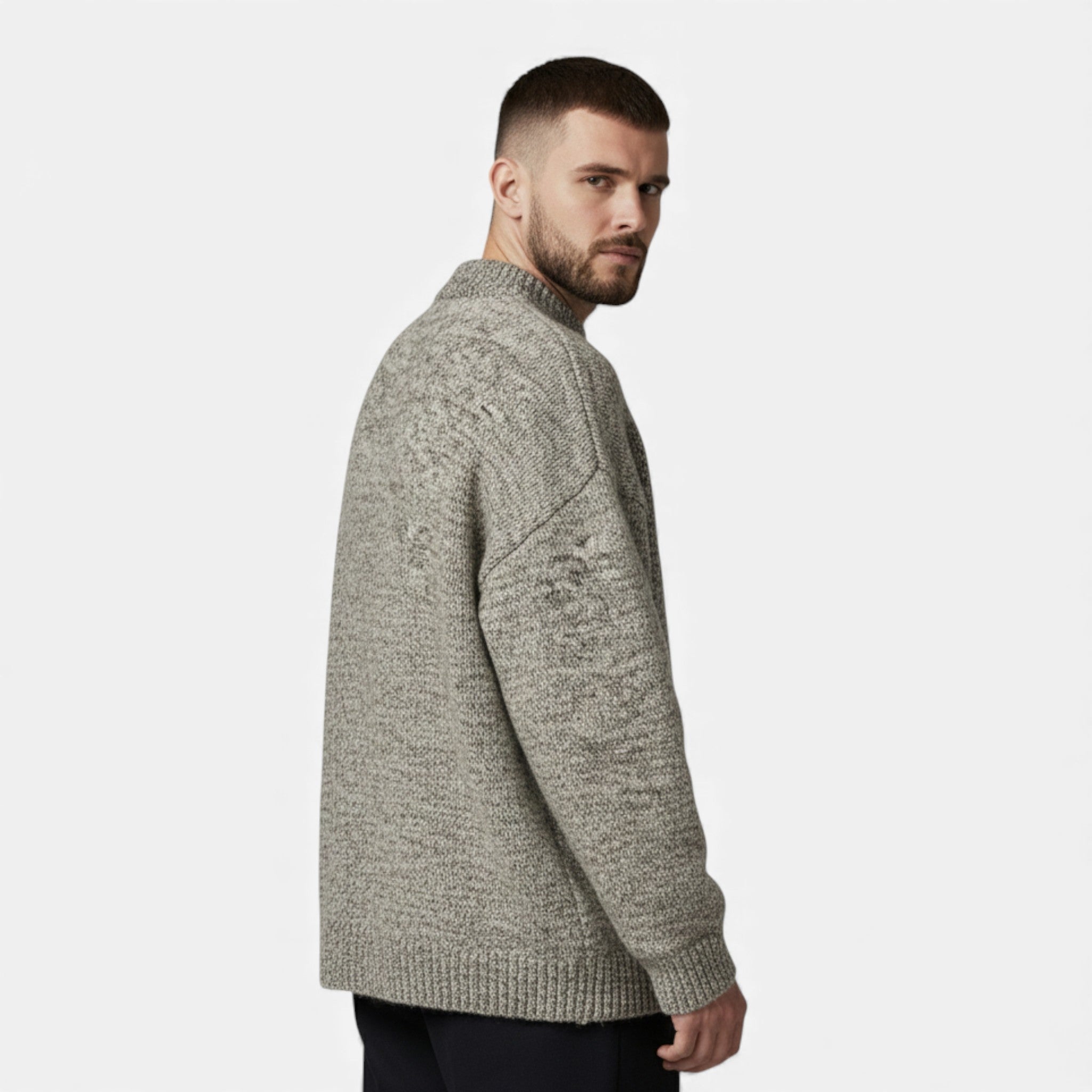 Men’s Wool-Effect Crew Neck Sweater