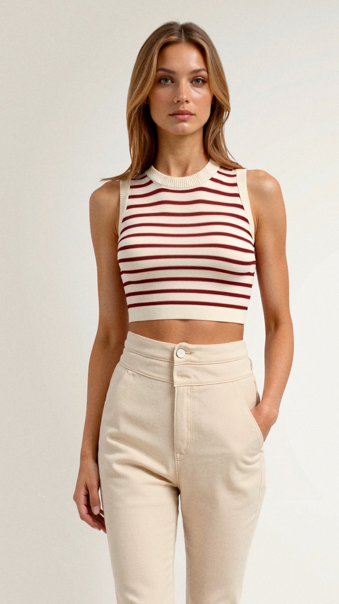 Striped Fitted Tank Top
