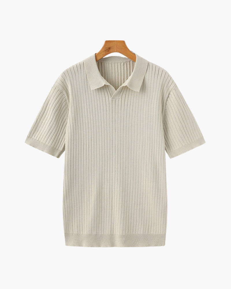 Ribbed short sleeve Polo