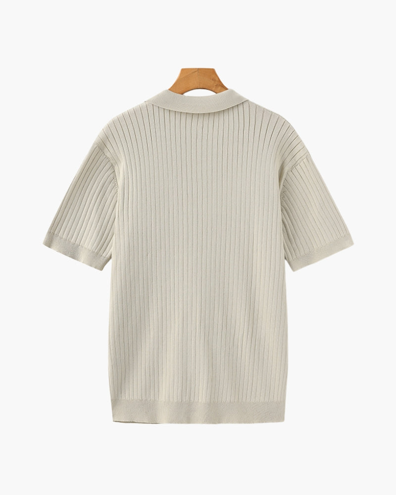 Ribbed short sleeve Polo