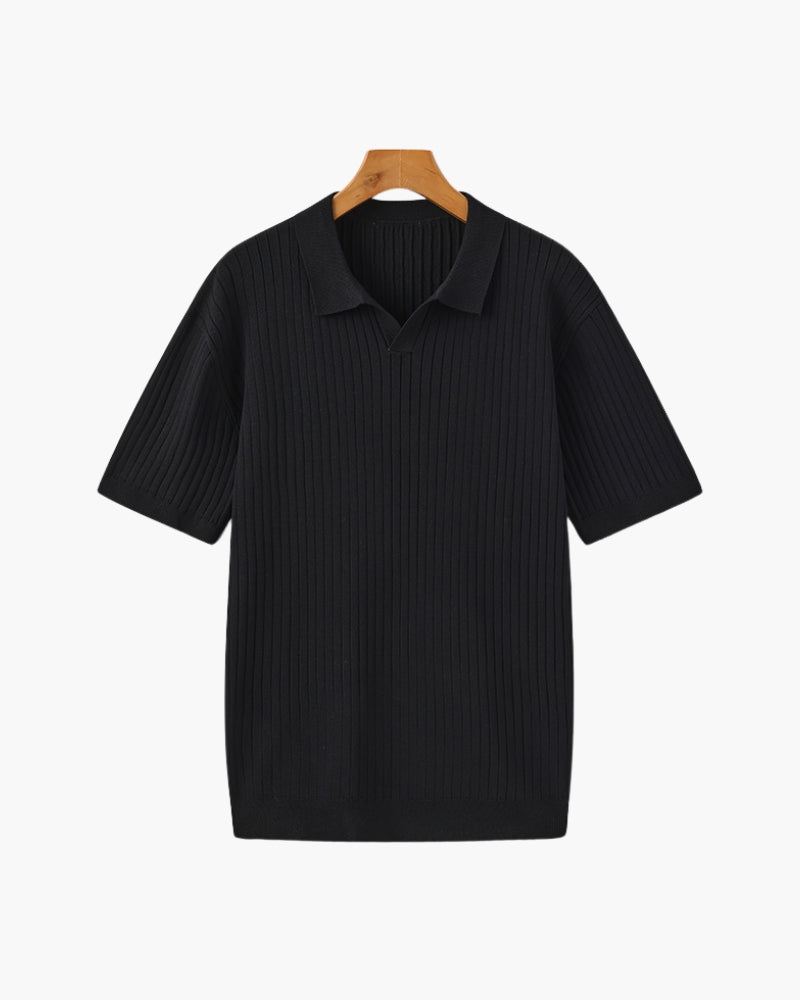 Ribbed short sleeve Polo