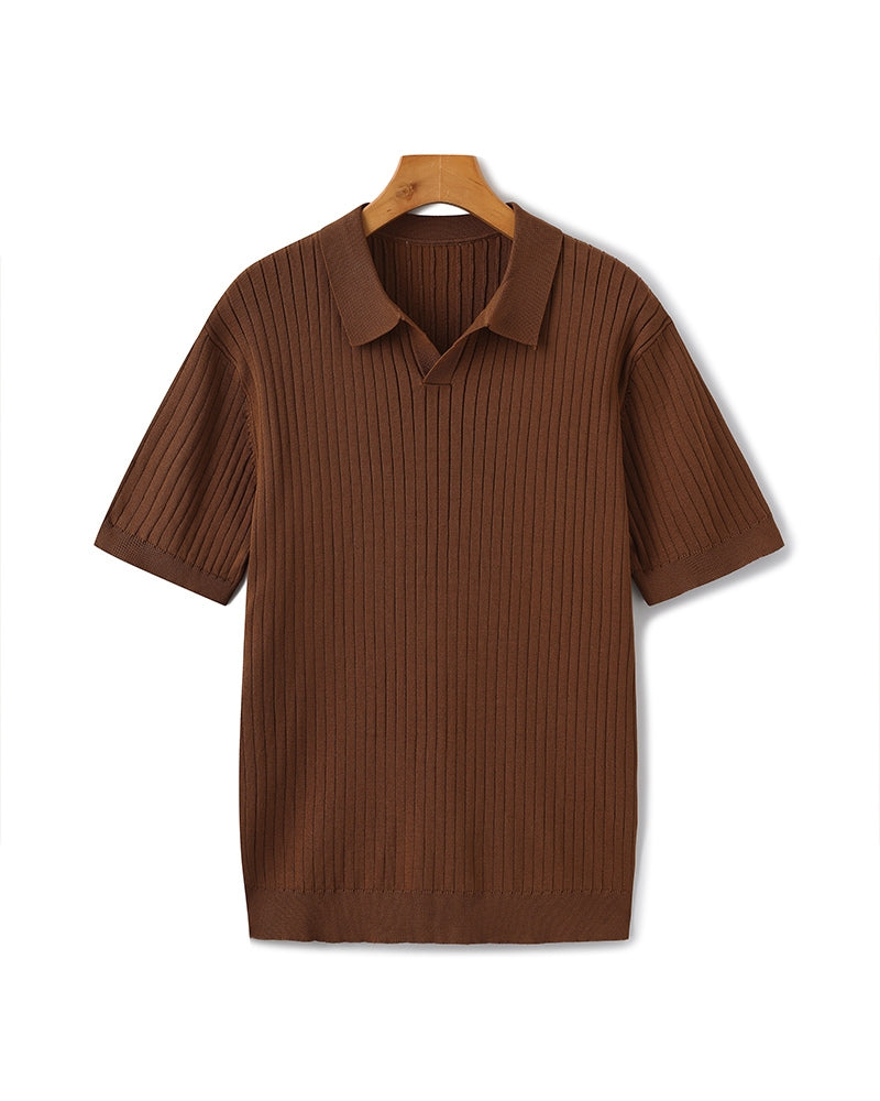 Ribbed short sleeve Polo