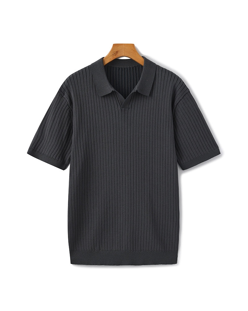 Ribbed short sleeve Polo
