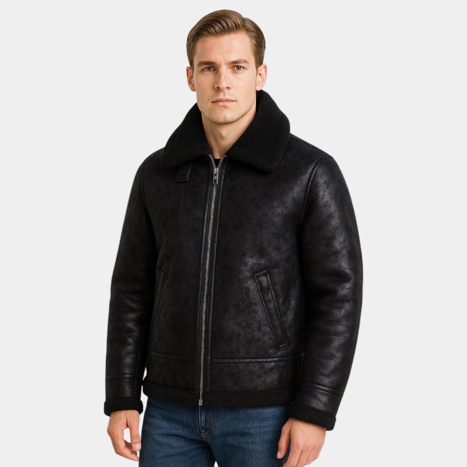 Men’s Leather Aviator Jacket