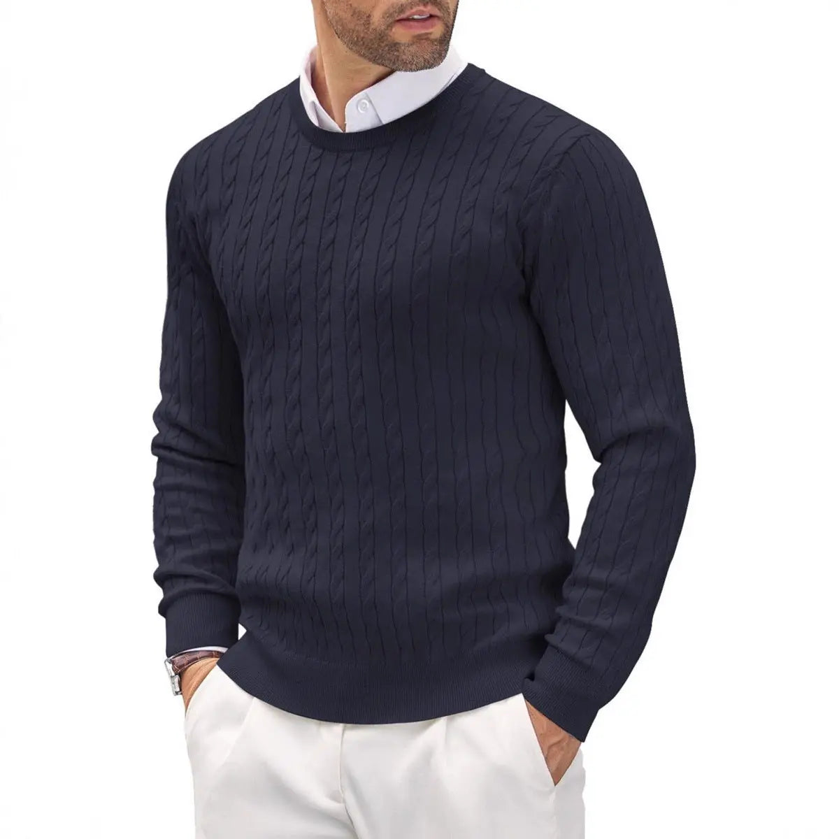 Valerio Luxe Cable Knit Sweater