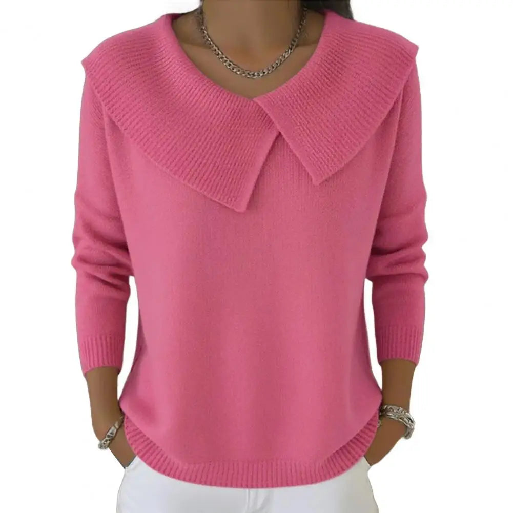 Knitting Tops Large Lapel Long Sleeve