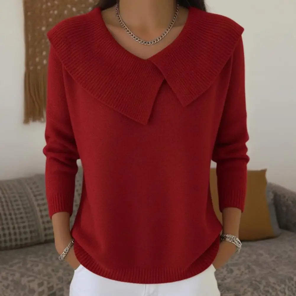 Knitting Tops Large Lapel Long Sleeve