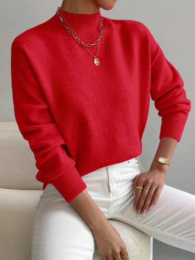 Loose Knitted Long Sleeve Pullover Sweater