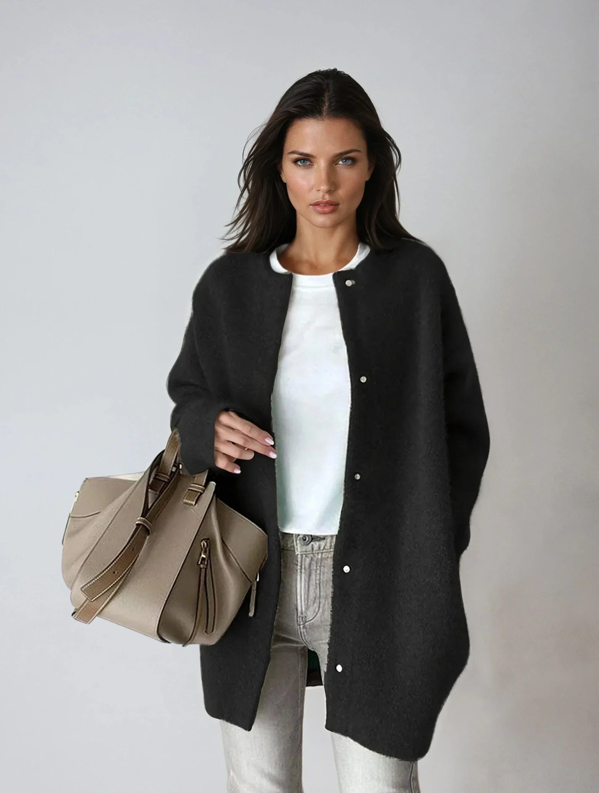 Sofia | Wool and Button Fastening