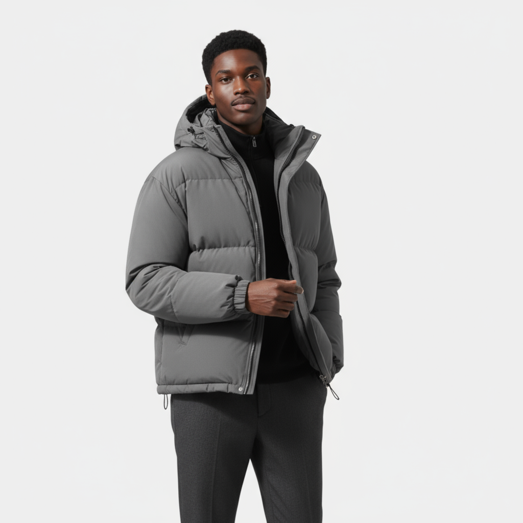 Men’s Down Puffer Winter Jacket – Waterproof Windproof