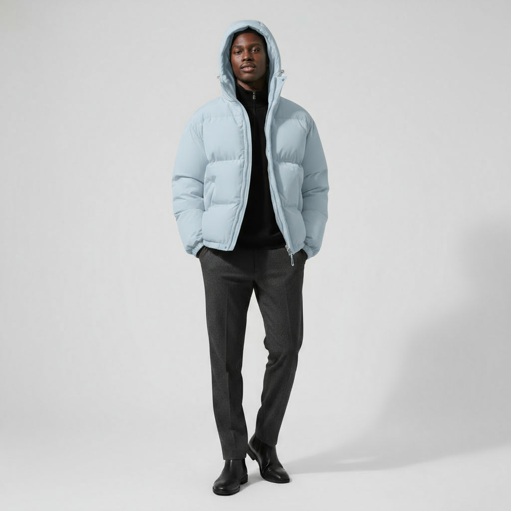 Men’s Down Puffer Winter Jacket – Waterproof Windproof