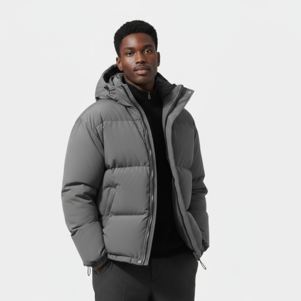 Men’s Down Puffer Winter Jacket – Waterproof Windproof