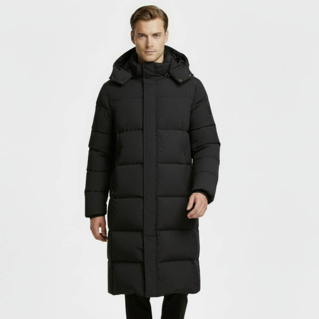 Men's Long Puffer Coat - Winter Jacket Parka