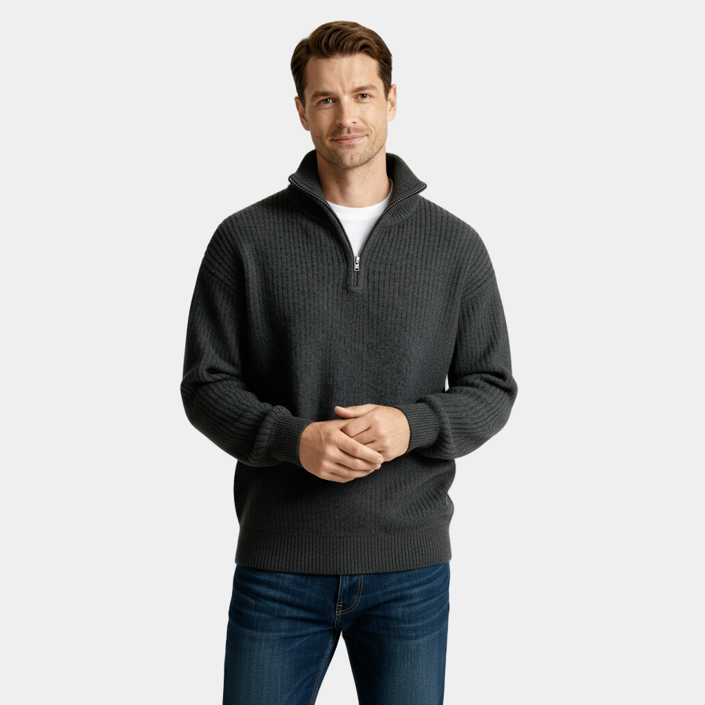 Men's Knitted Half-Zip Sweater