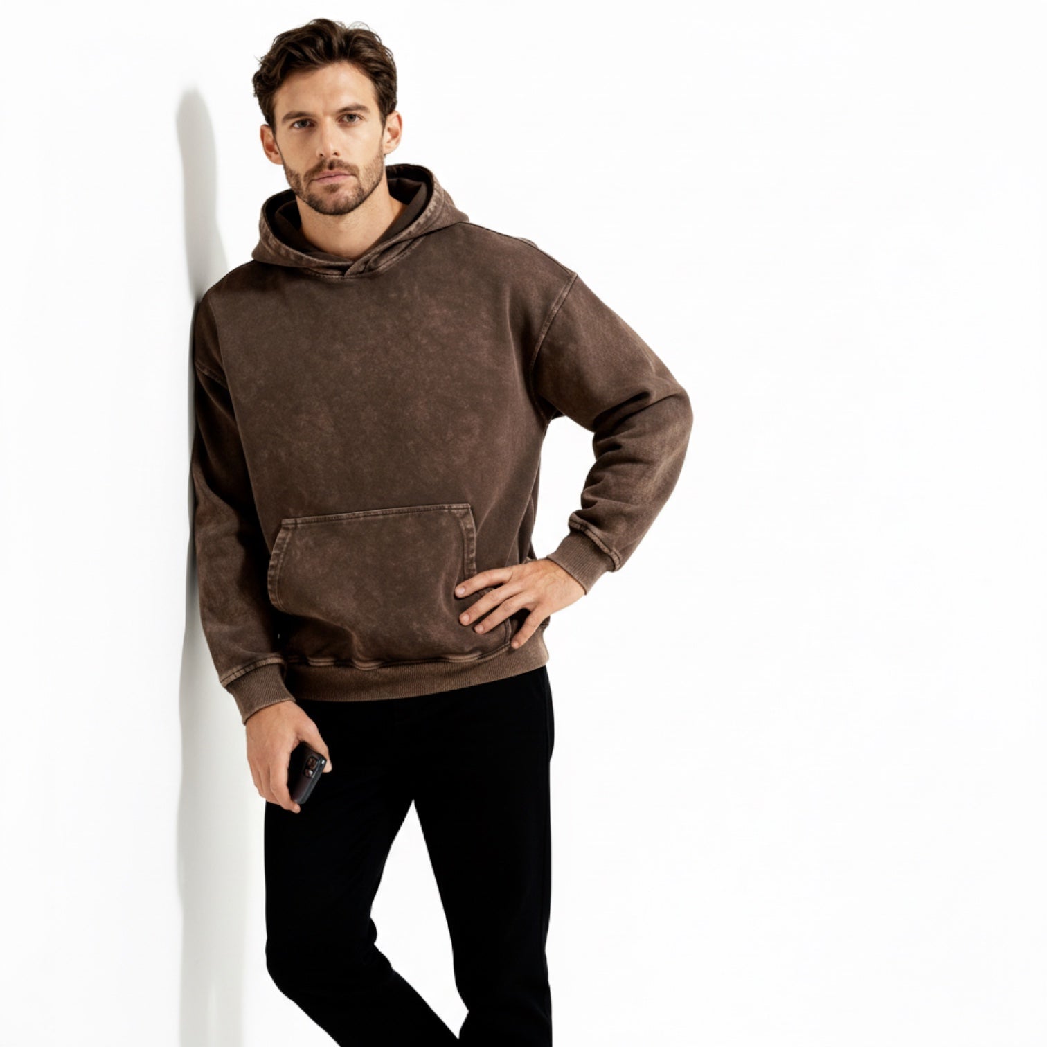 Men's Washed Hoodie – Vintage Finish, Relaxed Fit