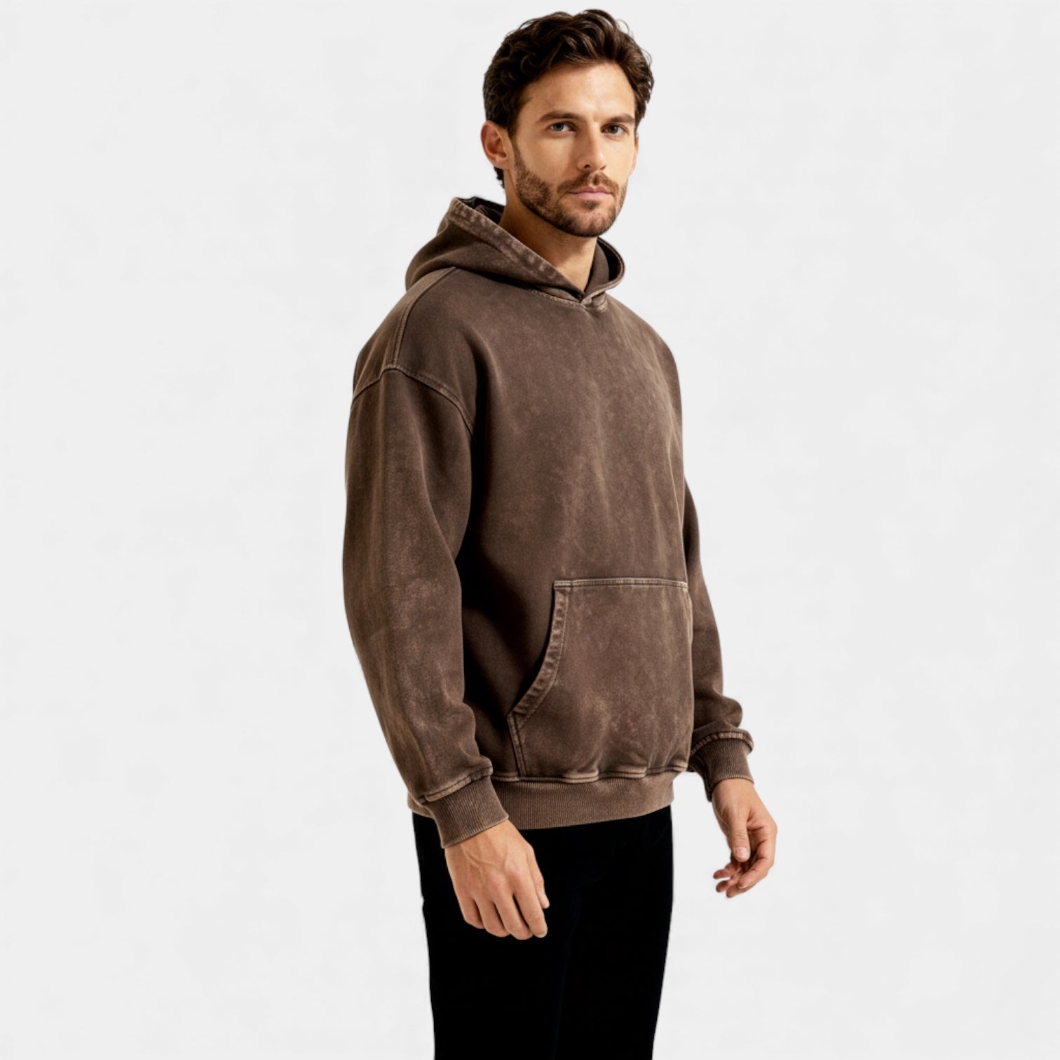Men's Washed Hoodie – Vintage Finish, Relaxed Fit