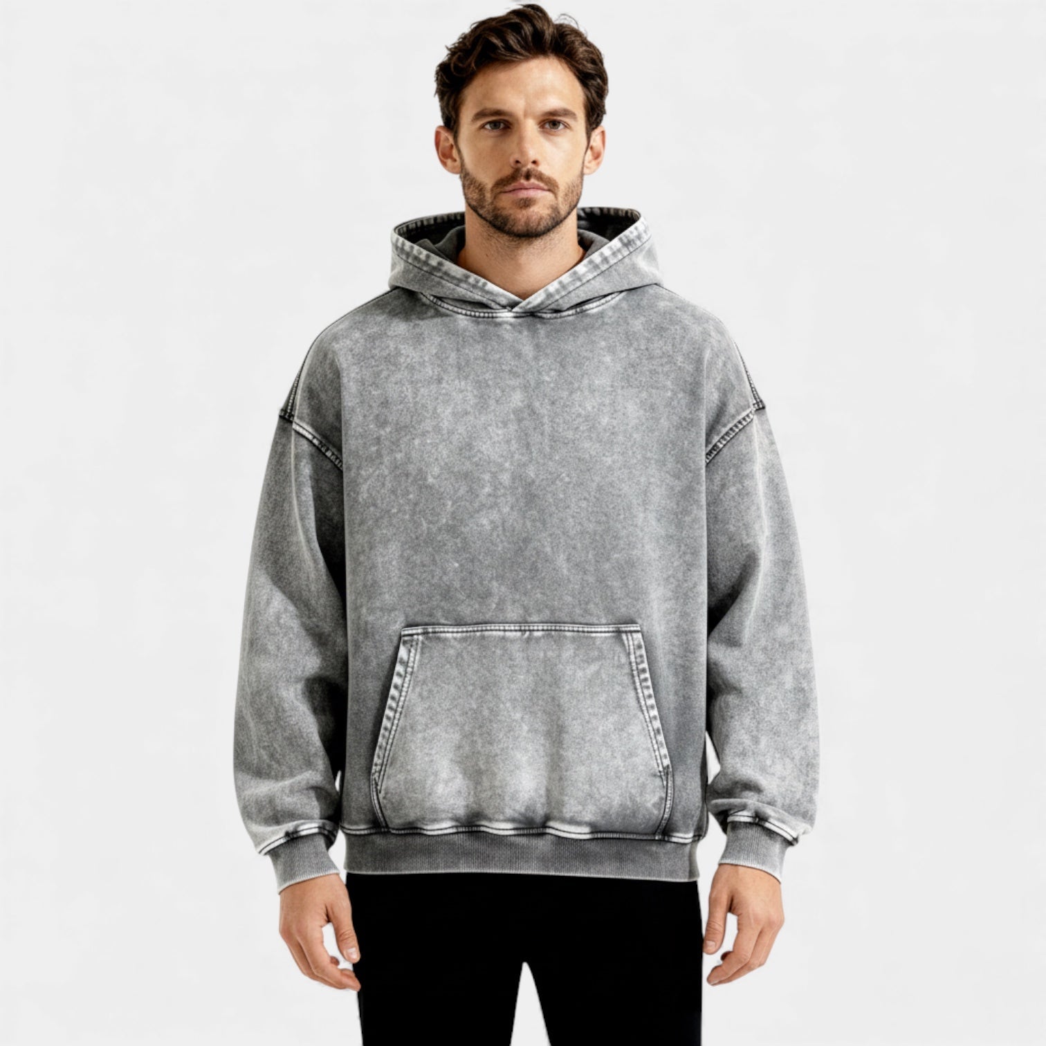 Men's Washed Hoodie – Vintage Finish, Relaxed Fit