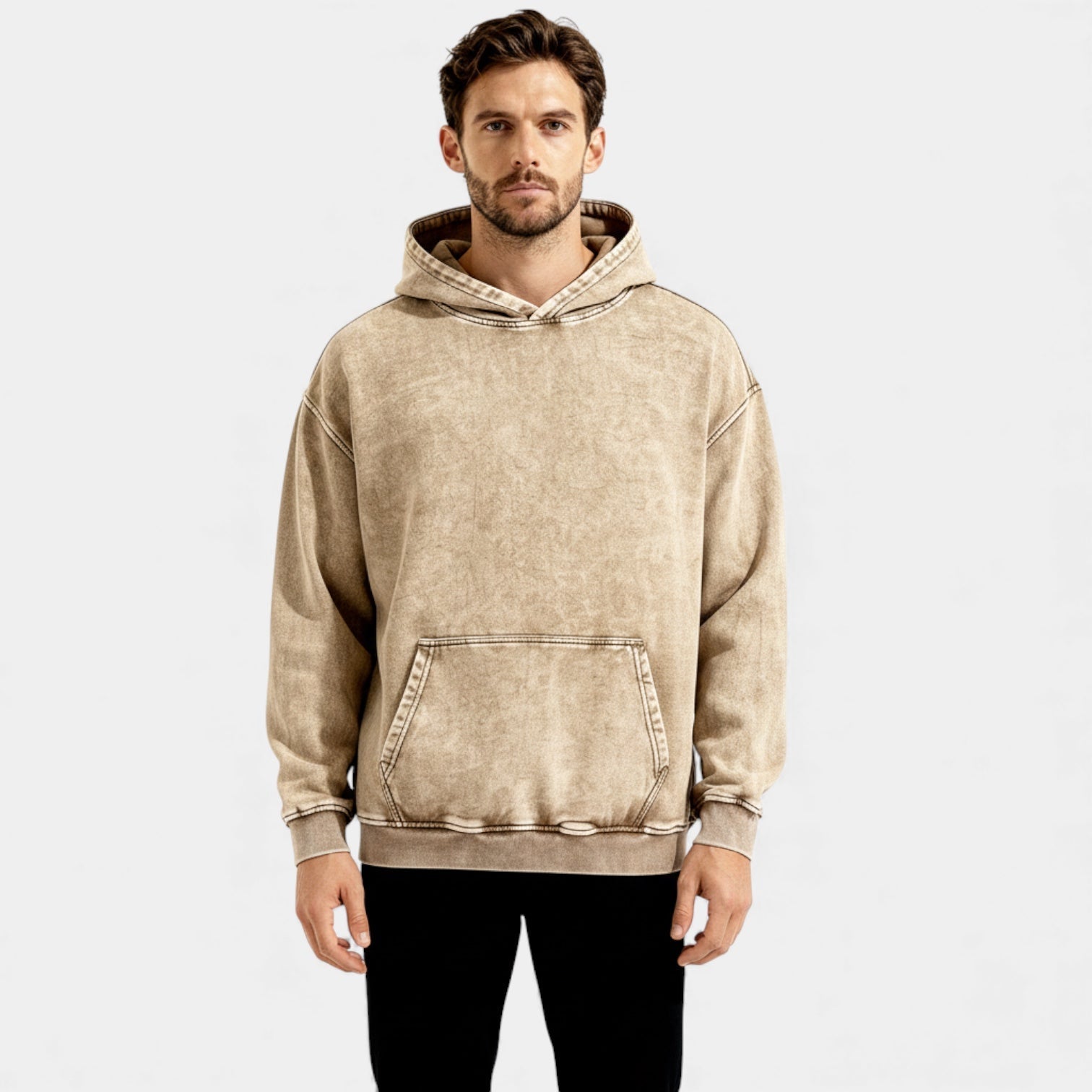 Men's Washed Hoodie – Vintage Finish, Relaxed Fit