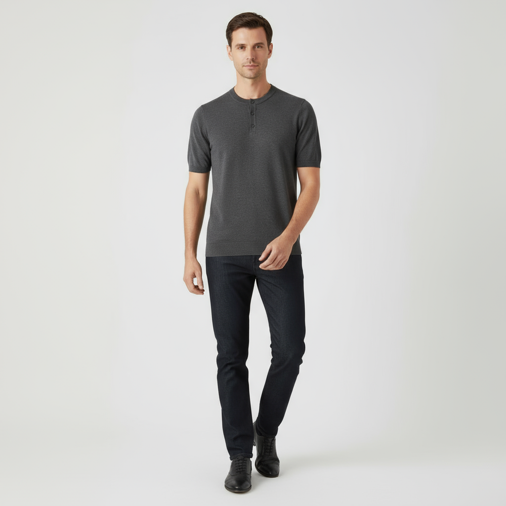 Cotton Henley T-Shirt
