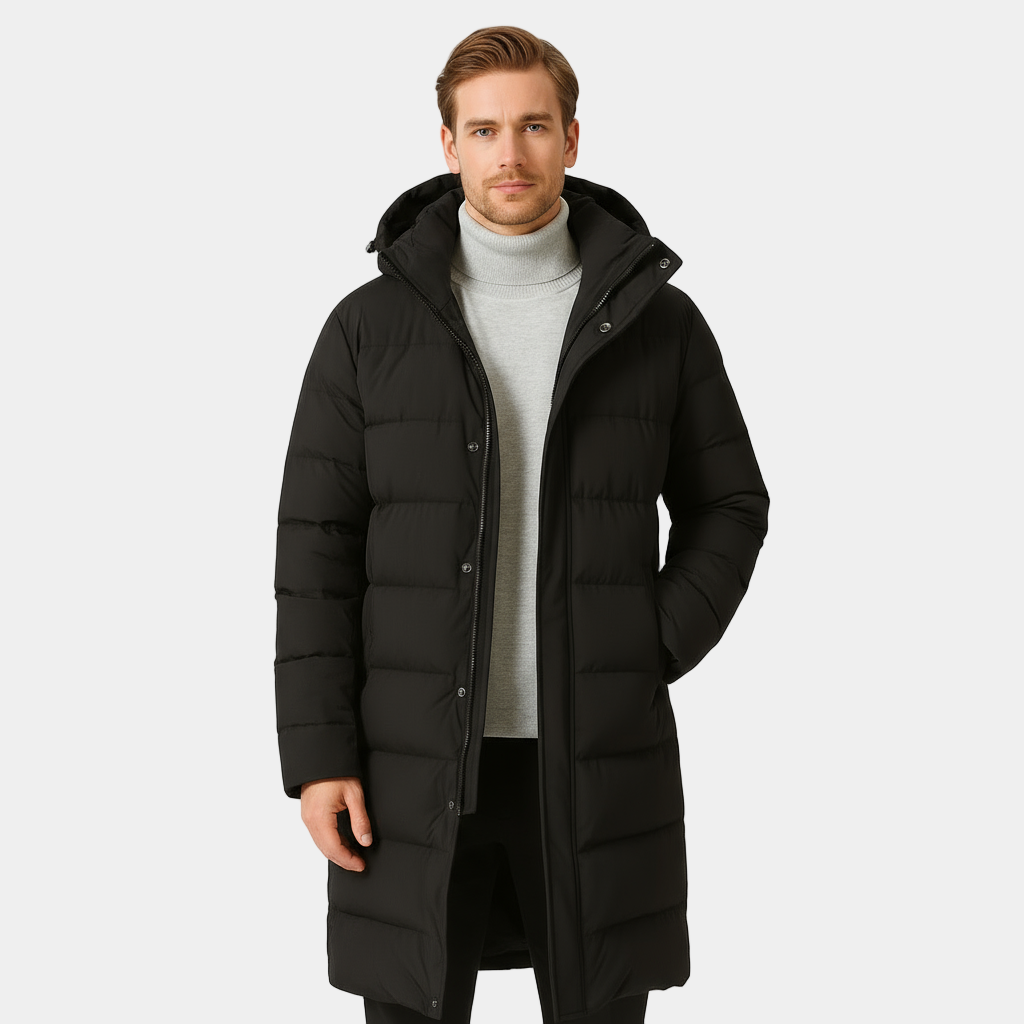 Men's Long Down Puffer Jacket Winter Parka