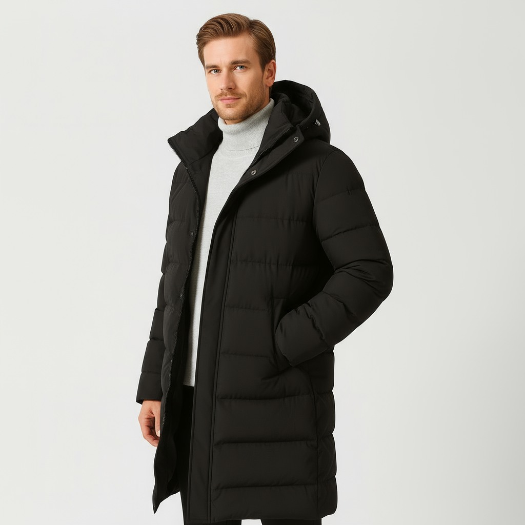 Men's Long Down Puffer Jacket Winter Parka