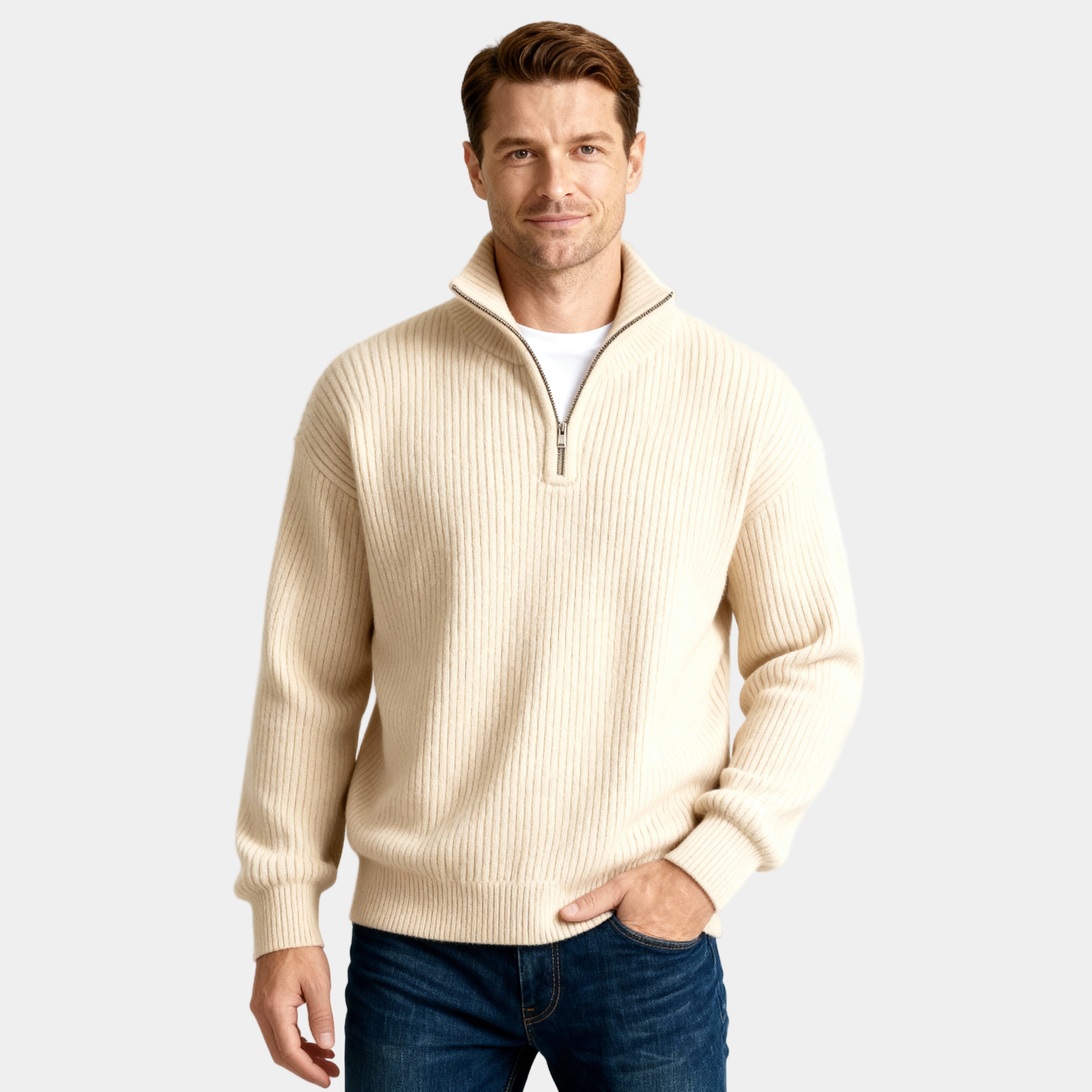 Men's Knitted Half-Zip Sweater