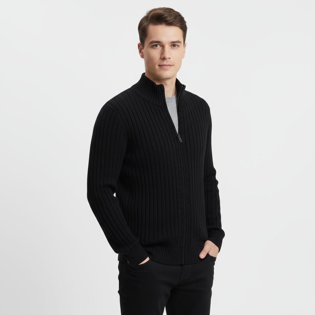 Men’s Ribbed Zip Cardigan