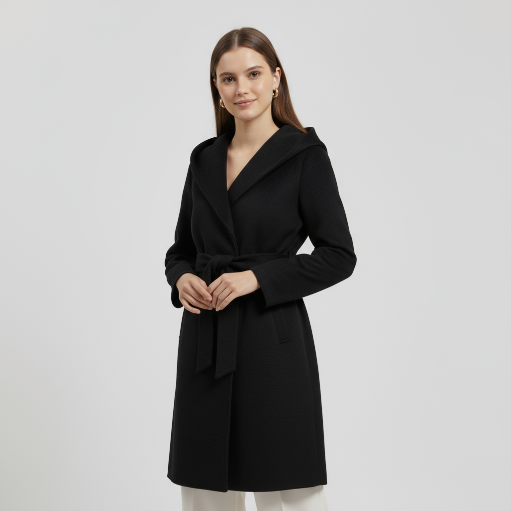 Women’s Wool Belted Knee-Length Coat