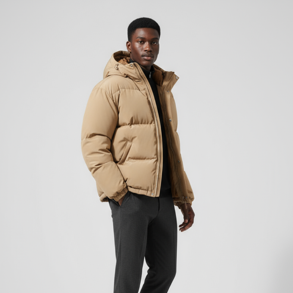 Men’s Down Puffer Winter Jacket – Waterproof Windproof
