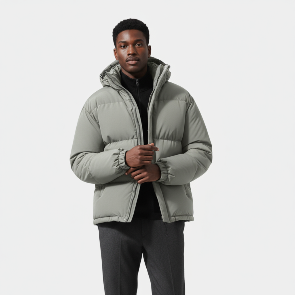 Men’s Down Puffer Winter Jacket – Waterproof Windproof