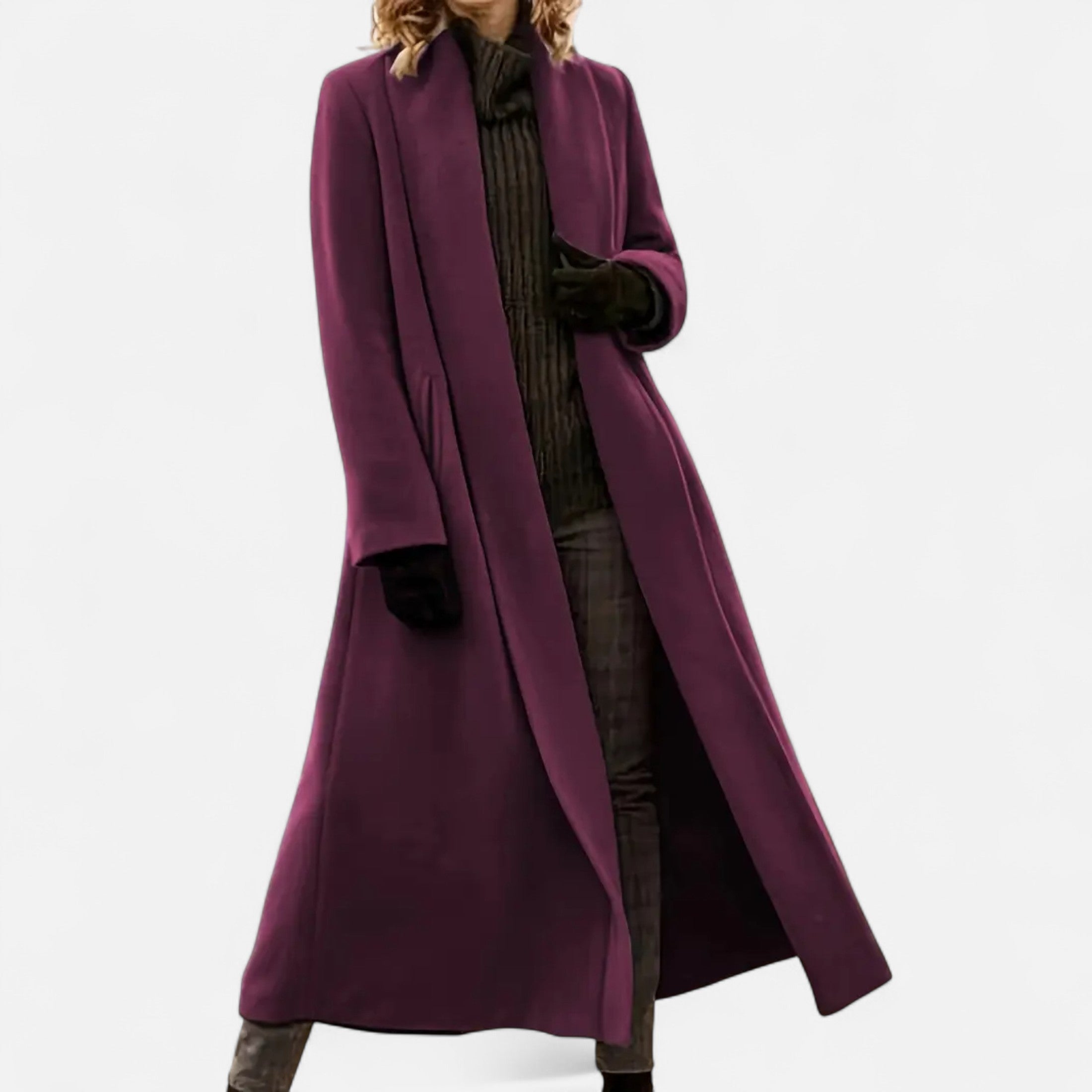 Long Plus-Size Trench Coat
