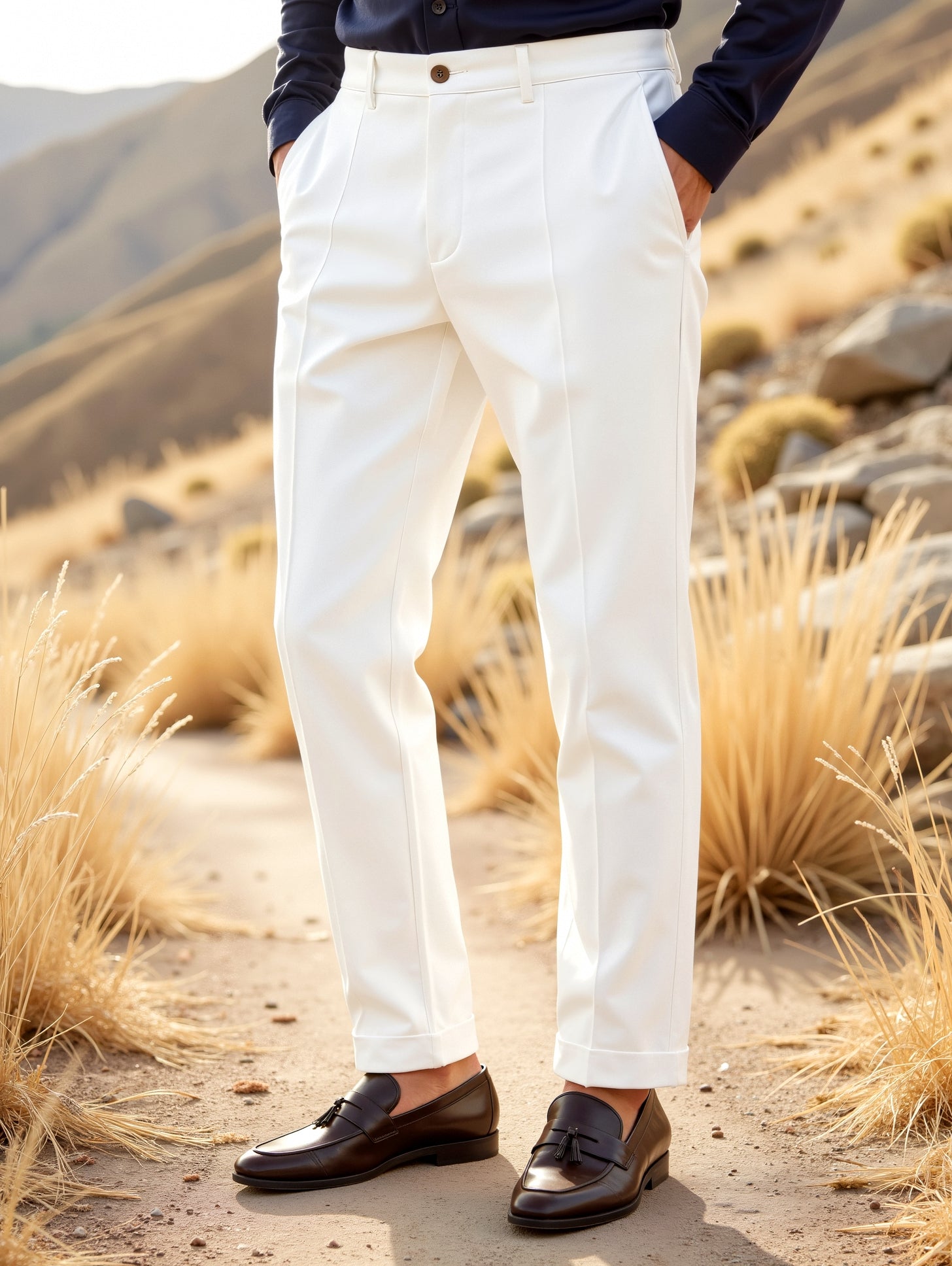 Pleated Chino Pants