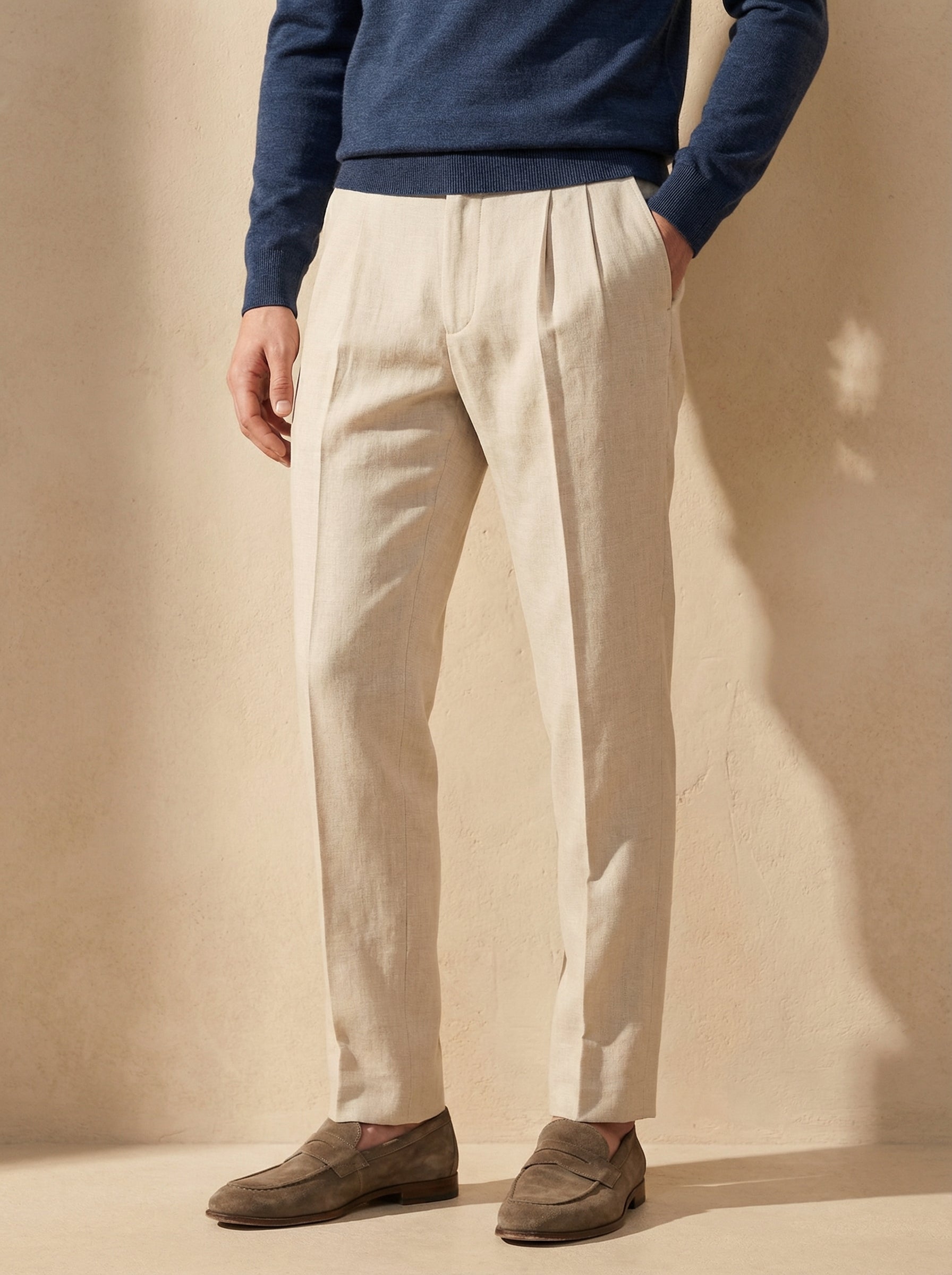 Linen High Waist Trousers